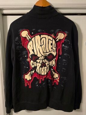 Disney Pirates of the Caribbean Black Zip up Hoodie